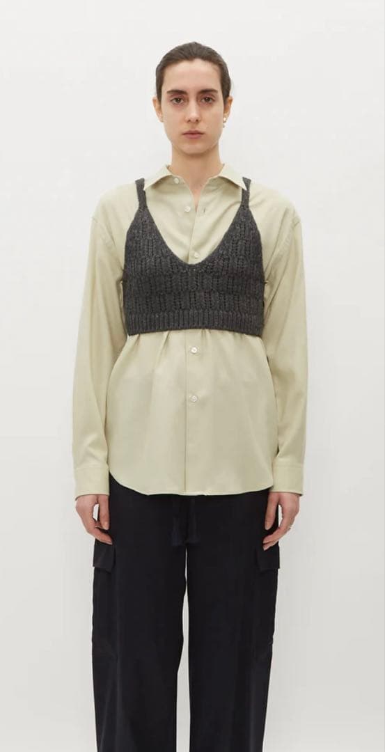 トップス AURALEE CORD RIB KNIT CAMISOLE