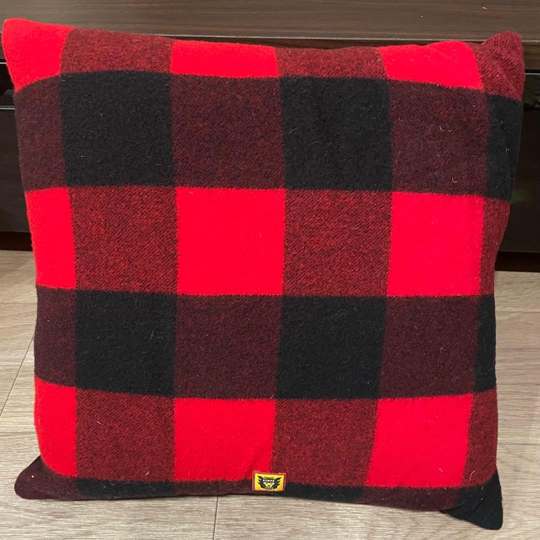 希少 極美品✤ ヒューマンメイド ウールクッション レッド ブラック 赤 黒