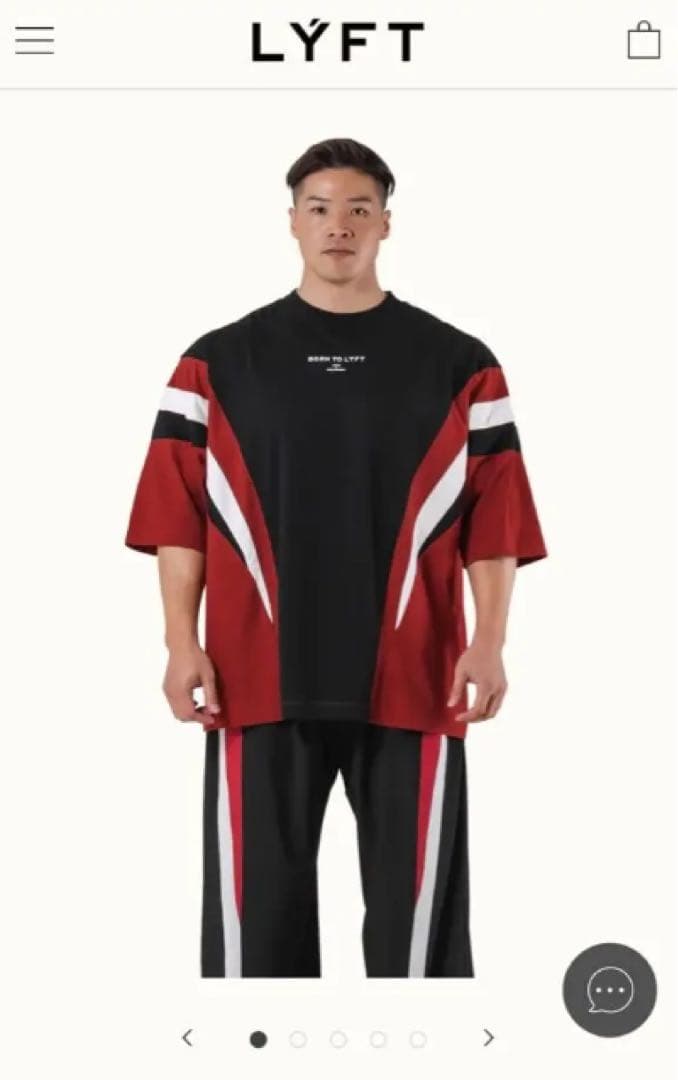 ROUND PATTERN EXTRA BIG T-SHIRT RED Sサイズ