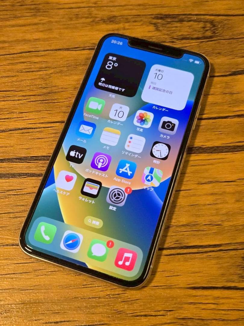 iPhone X 64GB　シルバー/ホワイト　バッテリー86％　iFaceつき