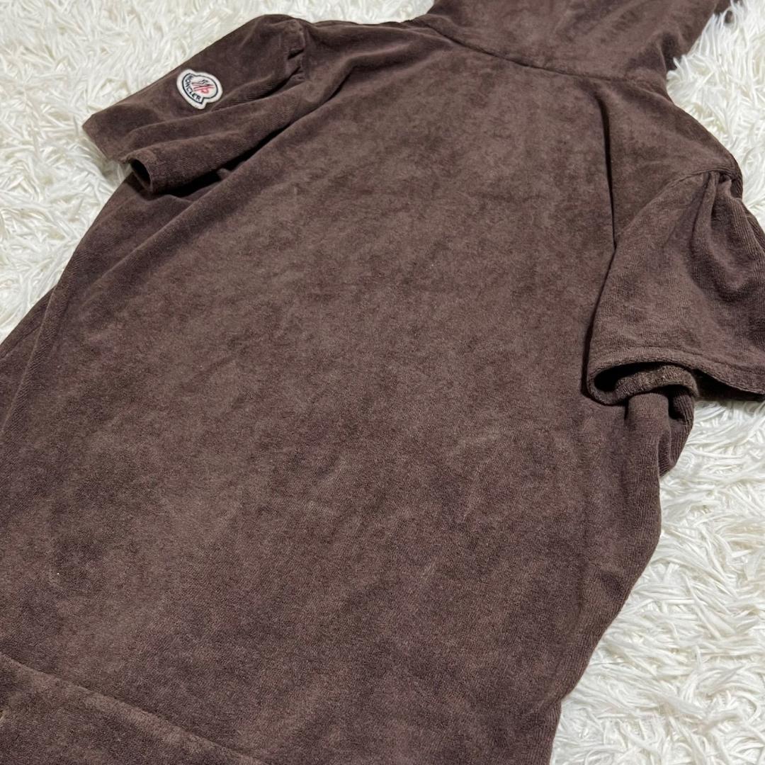 良品✨モンクレール 半袖オールインワン パイル地 パーカー ブラウン