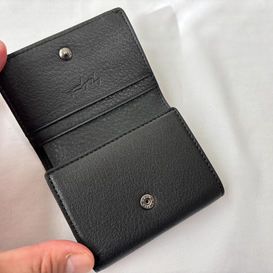 未使用 ディスコード ヨウジヤマモト 三つ折り財布 レザー コンパクト ブラック