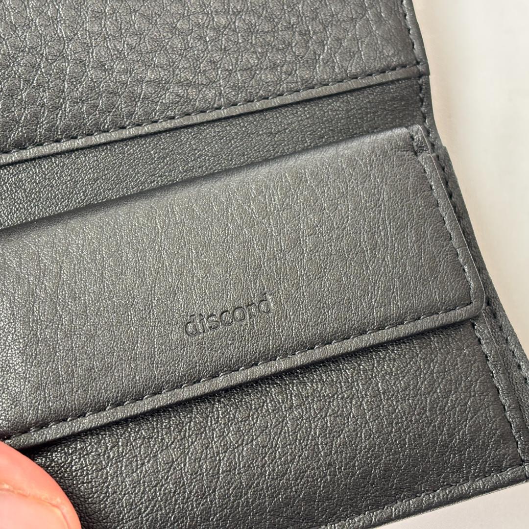 未使用 ディスコード ヨウジヤマモト 三つ折り財布 レザー コンパクト ブラック