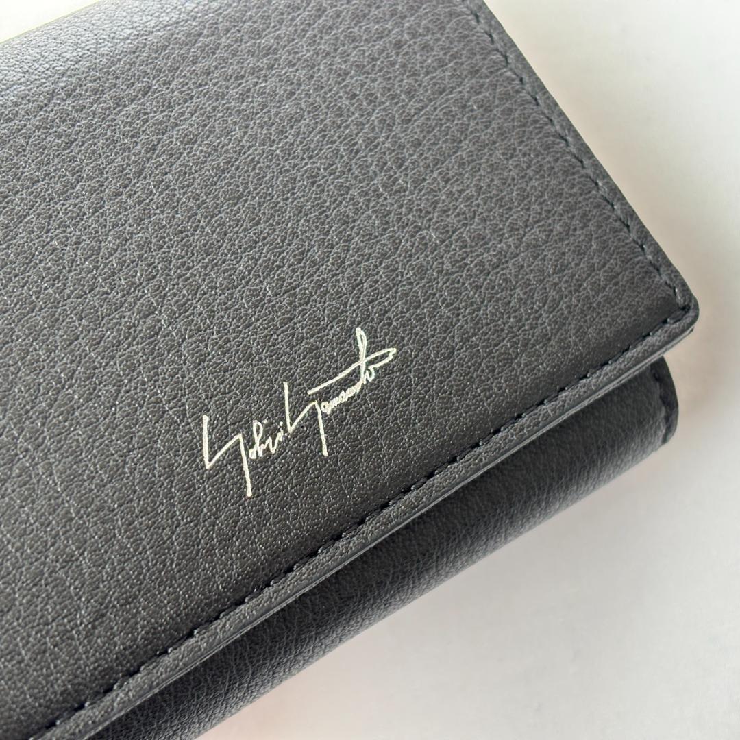 未使用 ディスコード ヨウジヤマモト 三つ折り財布 レザー コンパクト ブラック