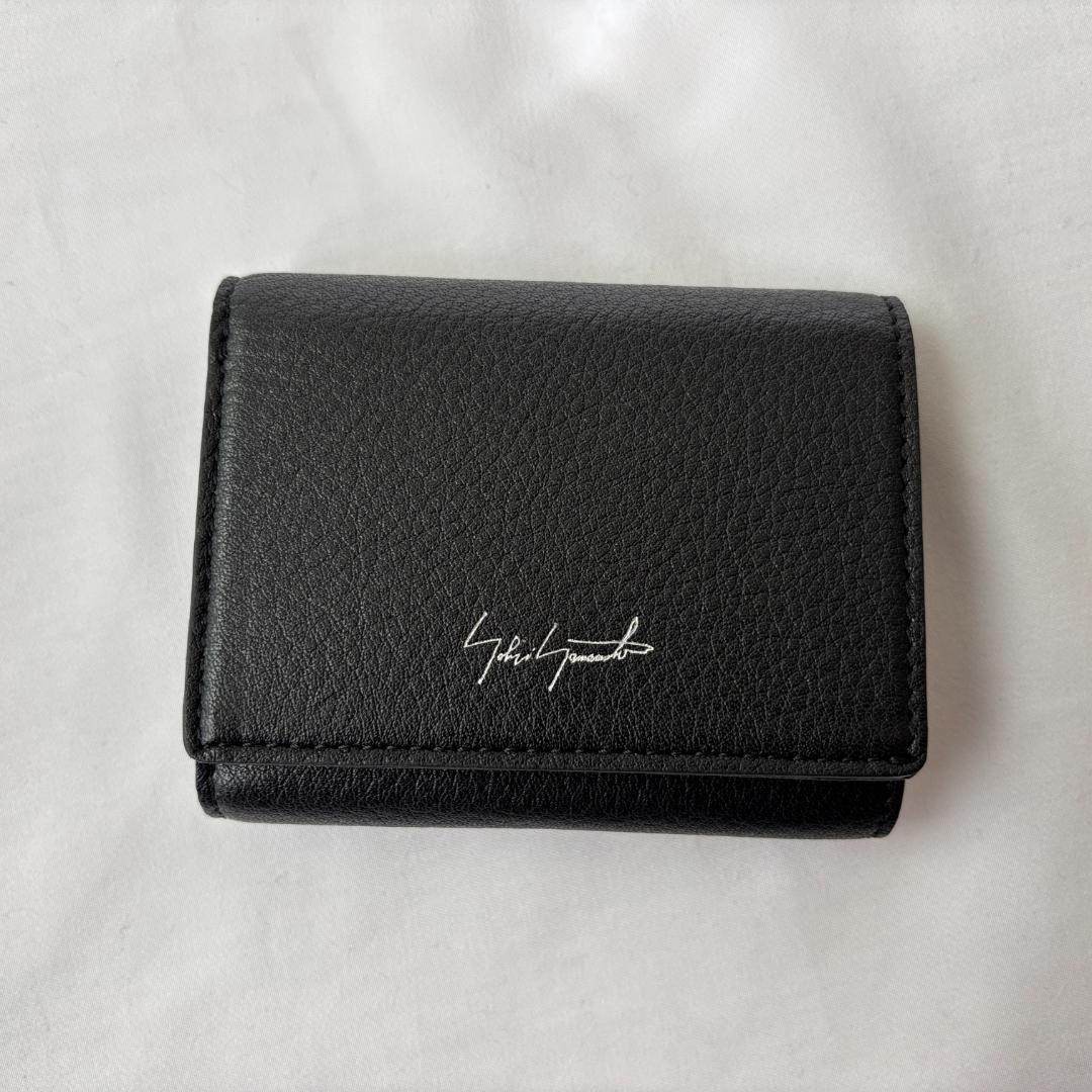 未使用 ディスコード ヨウジヤマモト 三つ折り財布 レザー コンパクト ブラック