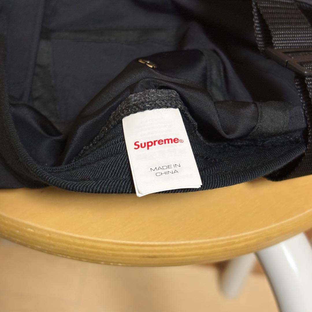 シュプリーム　格子柄　チェック柄　ジェットキャップ　キャンプキャップ　ブラック