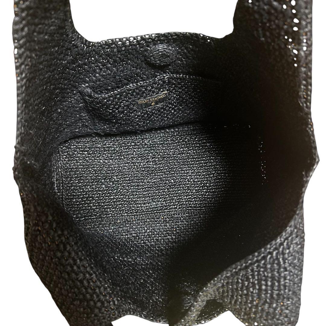 美品　ヘレンカミンスキー　かごバッグ　ラフィア　A4可　ブラック　レディース　夏