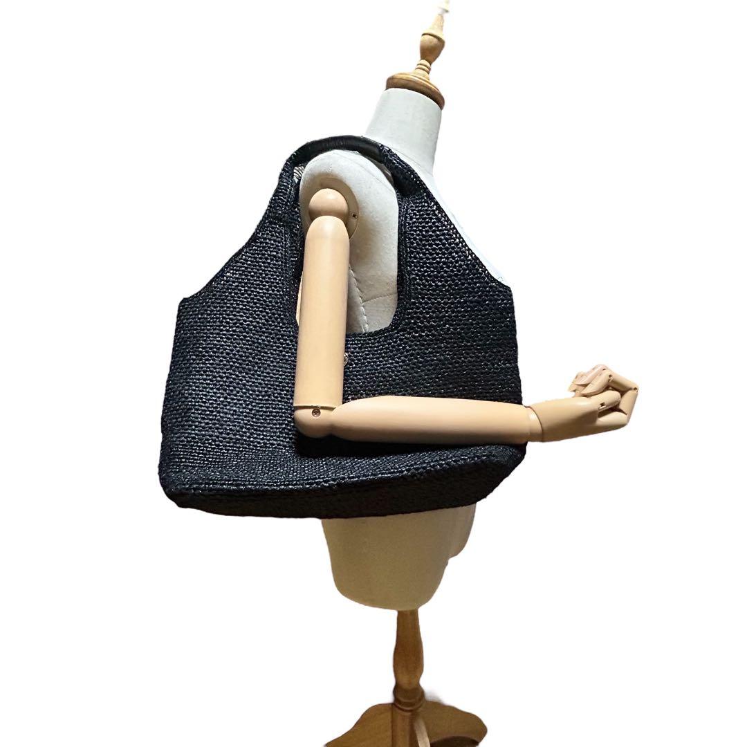 美品　ヘレンカミンスキー　かごバッグ　ラフィア　A4可　ブラック　レディース　夏