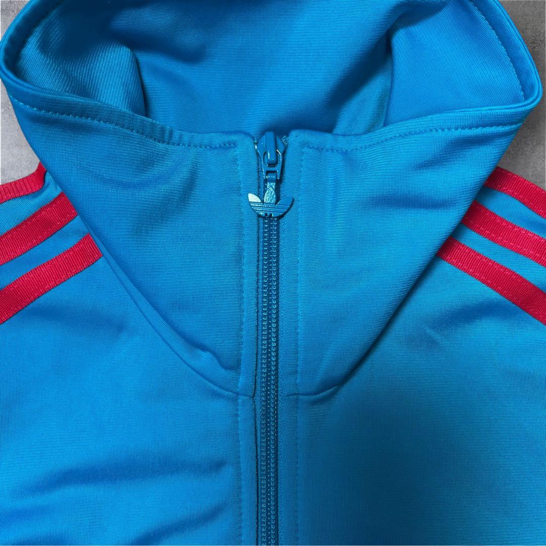 【激レア】adidasファイヤーバードトラックジャケット青/ピンクMレトロ古着