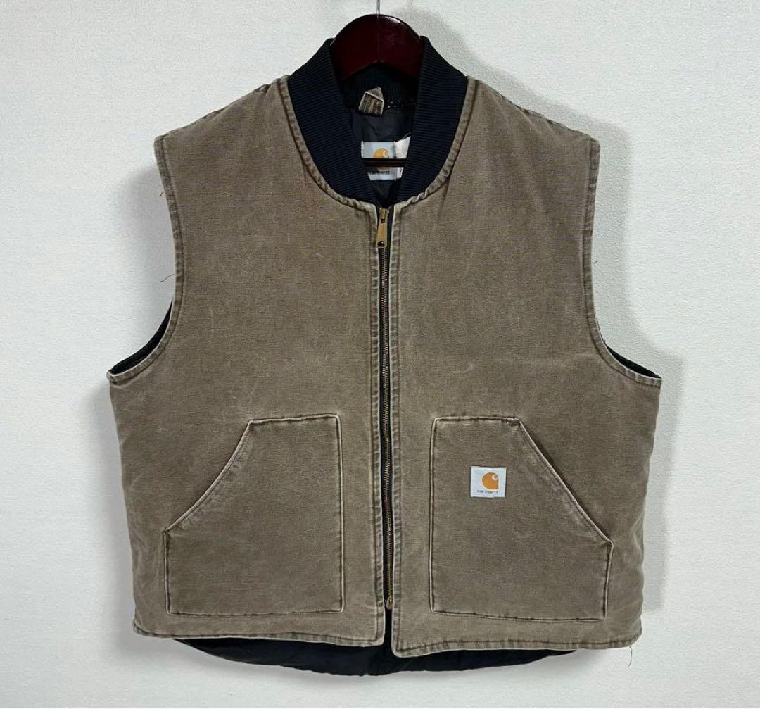 80s 90s 鬼フェード Carhartt ダックベスト USA製