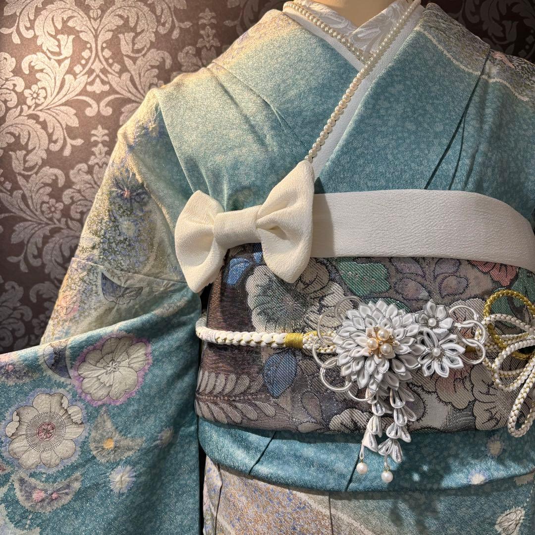 美品　辻ヶ花　銀通し　花絞り　暈し　逸品　振袖　フルセット 振り袖