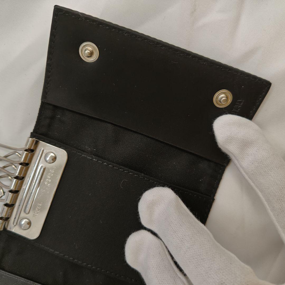 美品　PRADA ブラック ナイロン 6連 キーケース　箱付き 三角ロゴプレート