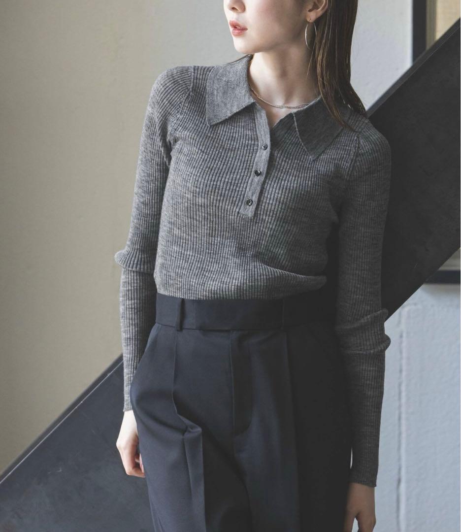 NOBLE アルパカミックスシアーポロニット