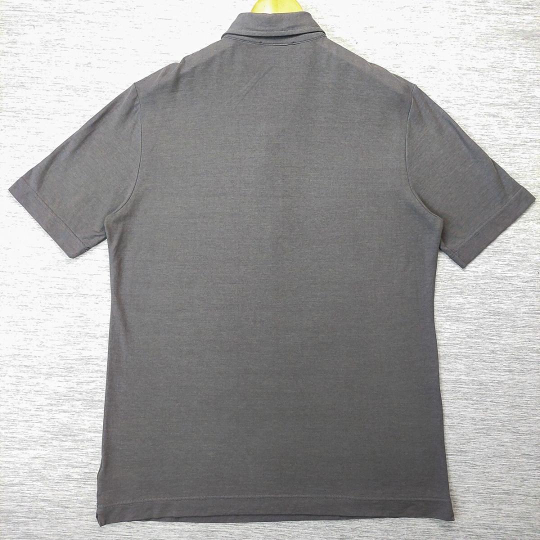 【極美品】ザノーネ ICE COTTON ポロシャツ 46/М 綿 カーキグレー