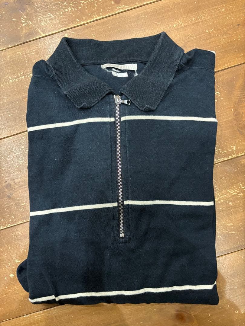 C/NP ボーダー ハーフジップ カットソー