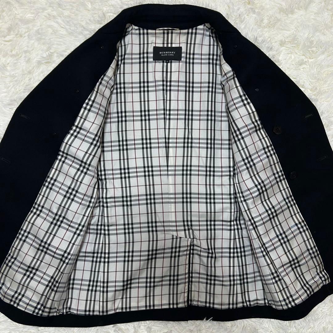 【美品/M】バーバリーブラックレーベル ピーコート ウールコート ノバチェック