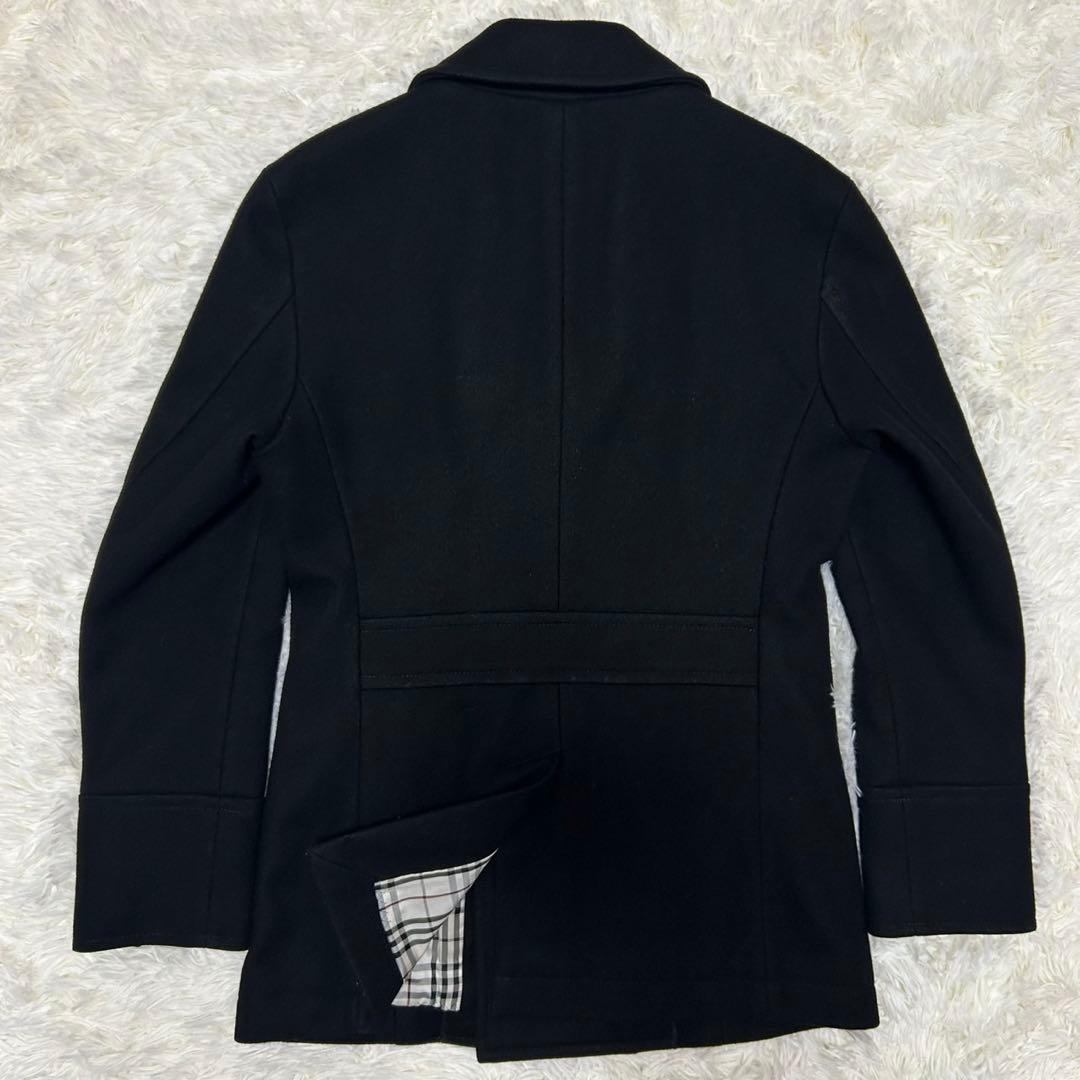 【美品/M】バーバリーブラックレーベル ピーコート ウールコート ノバチェック