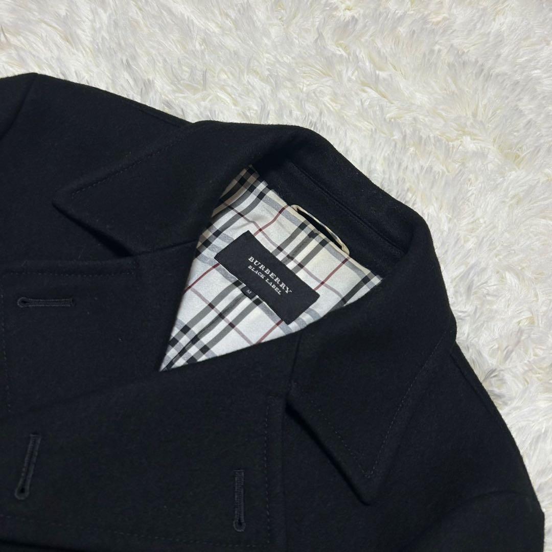 【美品/M】バーバリーブラックレーベル ピーコート ウールコート ノバチェック