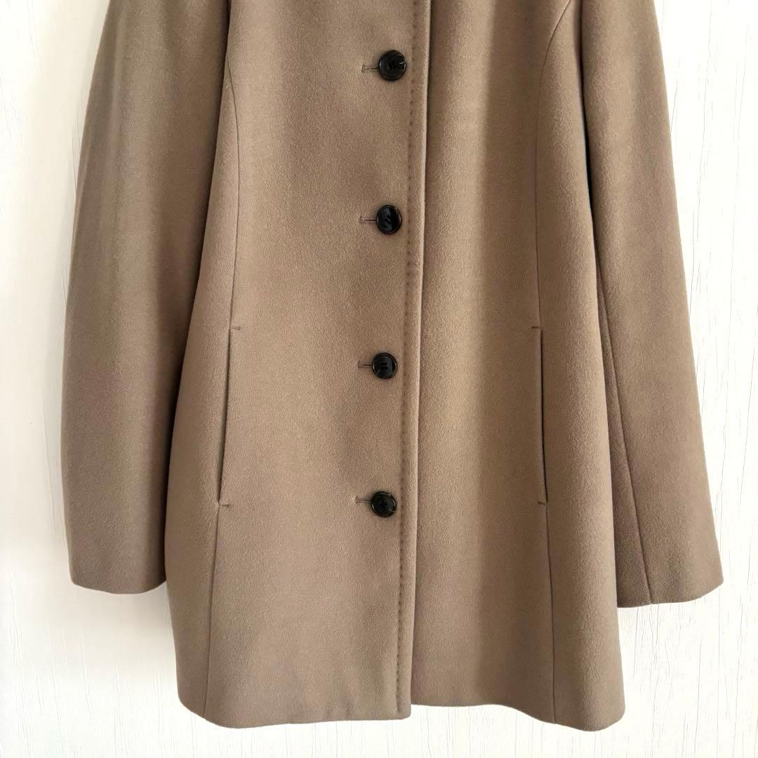 アマカ ステンカラーコート ウールカシミア混　ベージュ　綺麗め　Mサイズ