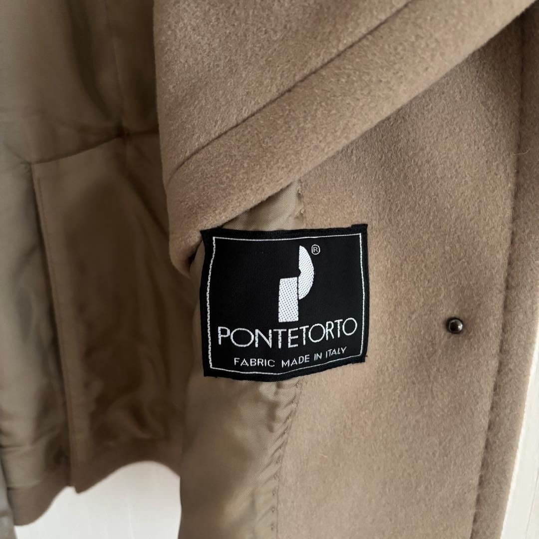 アマカ ステンカラーコート ウールカシミア混　ベージュ　綺麗め　Mサイズ