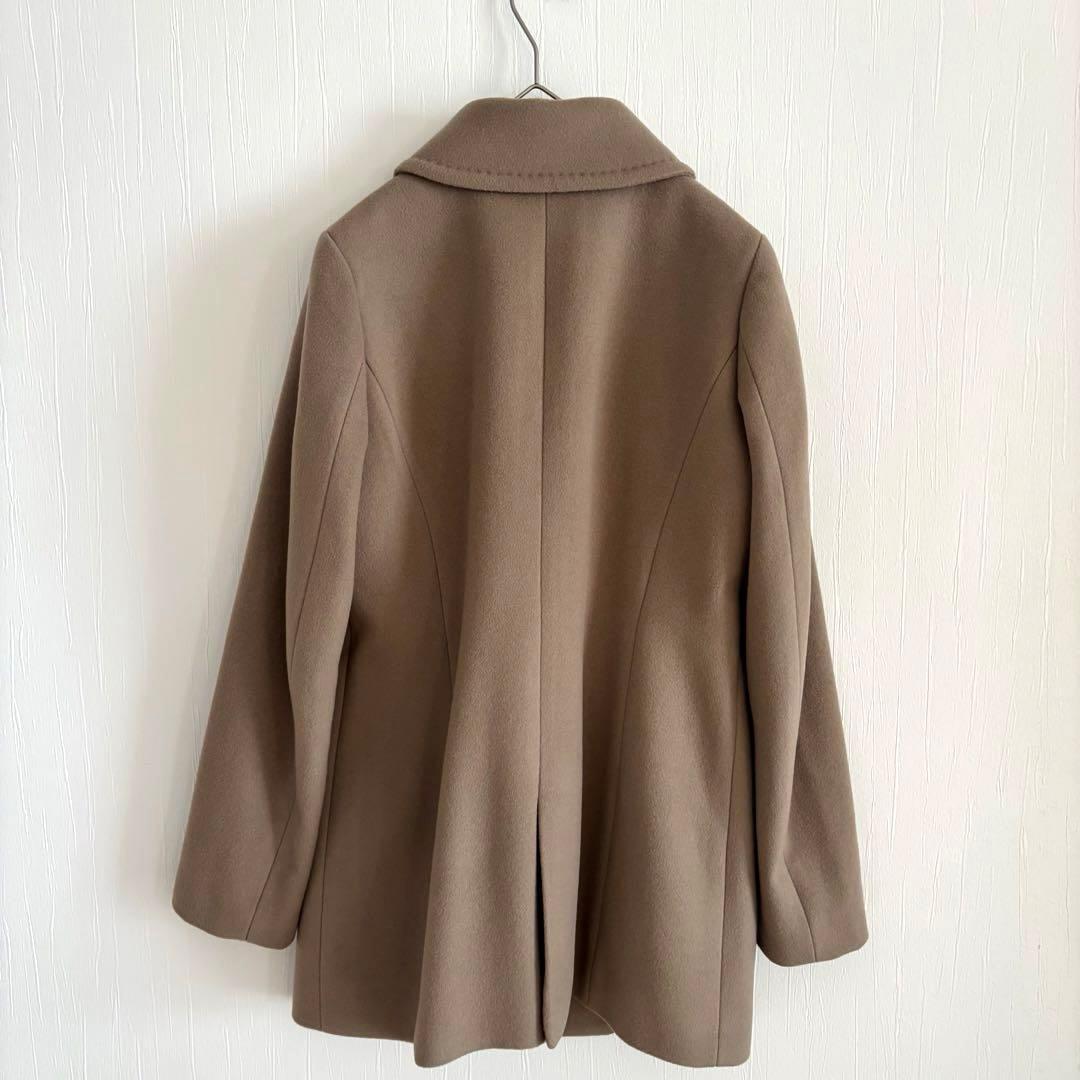 アマカ ステンカラーコート ウールカシミア混　ベージュ　綺麗め　Mサイズ
