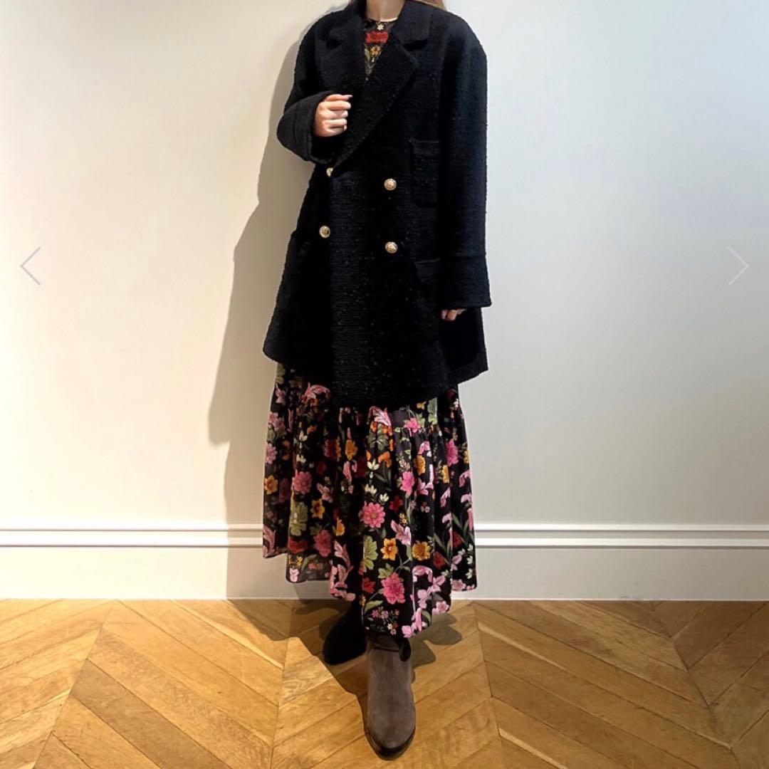 ◎美品★破格★シンメトリーフラワープリントワンピース