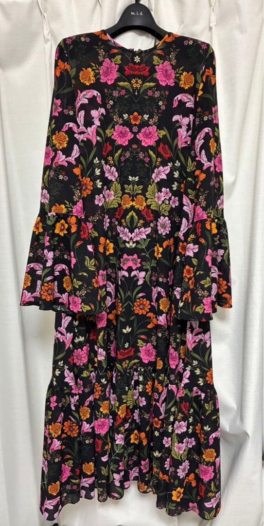 ◎美品★破格★シンメトリーフラワープリントワンピース