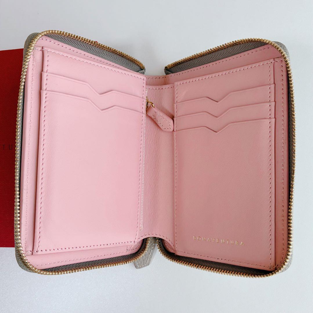 BONAVENTURA ボナベンチュラ 財布 グレージュ × ベイビーピンク