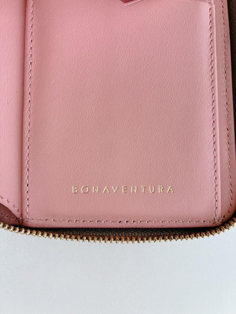 BONAVENTURA ボナベンチュラ 財布 グレージュ × ベイビーピンク