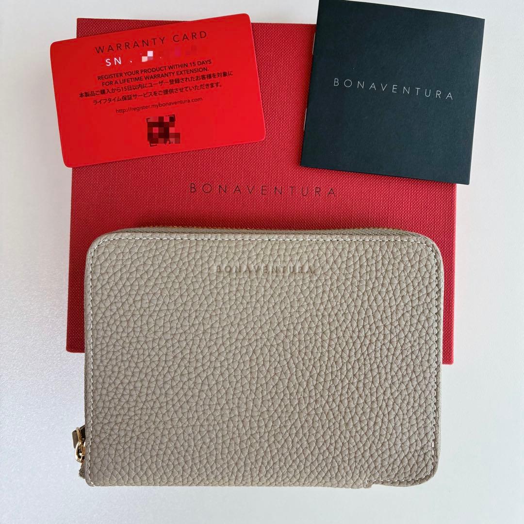BONAVENTURA ボナベンチュラ 財布 グレージュ × ベイビーピンク