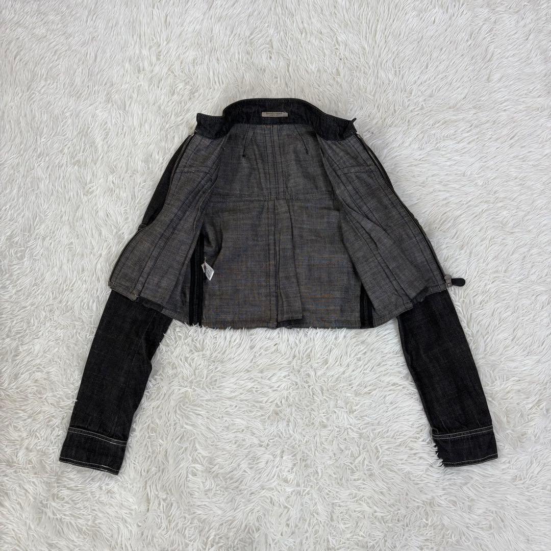 ボッテガヴェネタ クロップド デニムジャケット ブラック コットン 4way