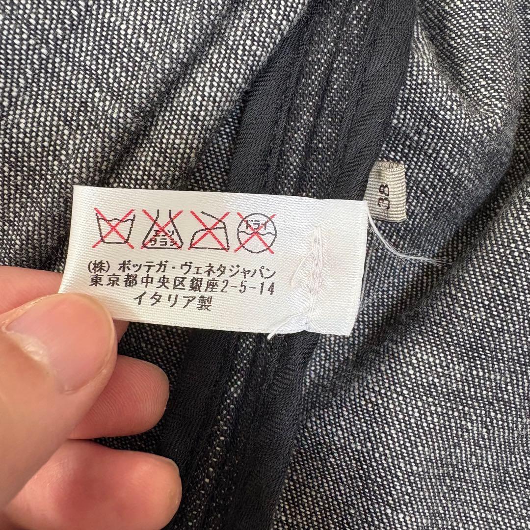 ボッテガヴェネタ クロップド デニムジャケット ブラック コットン 4way