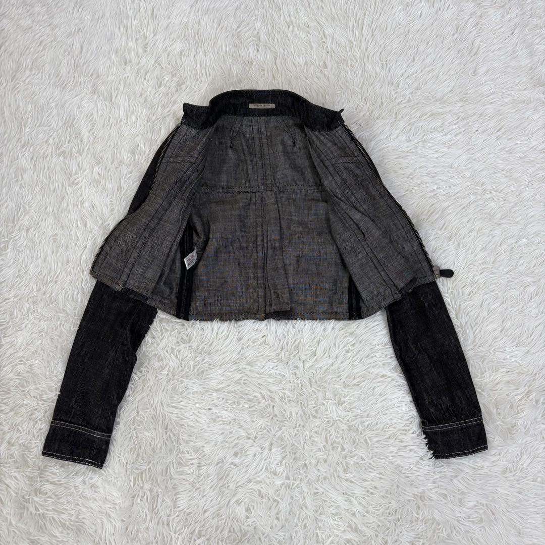 ボッテガヴェネタ クロップド デニムジャケット ブラック コットン 4way