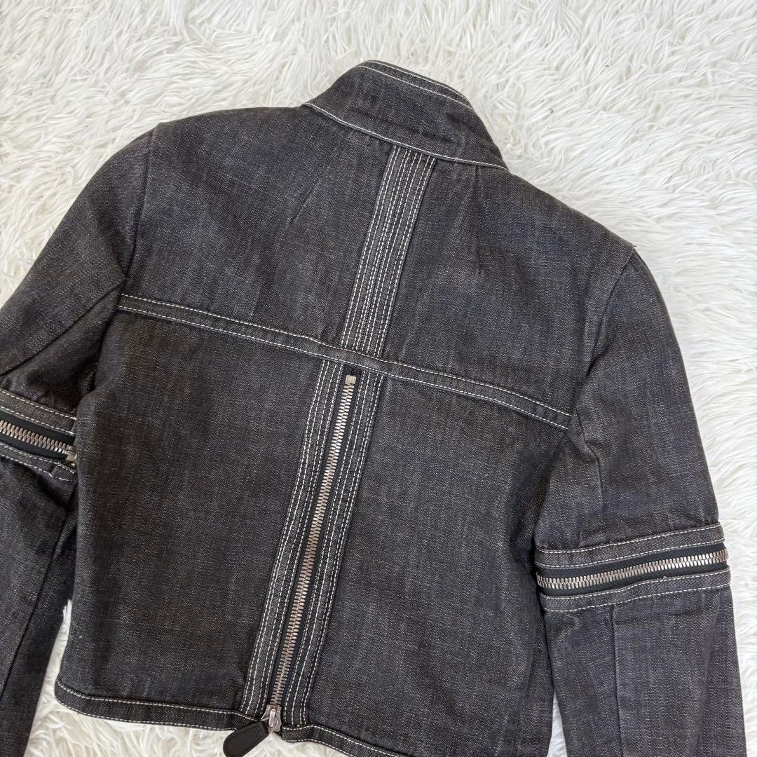 ボッテガヴェネタ クロップド デニムジャケット ブラック コットン 4way