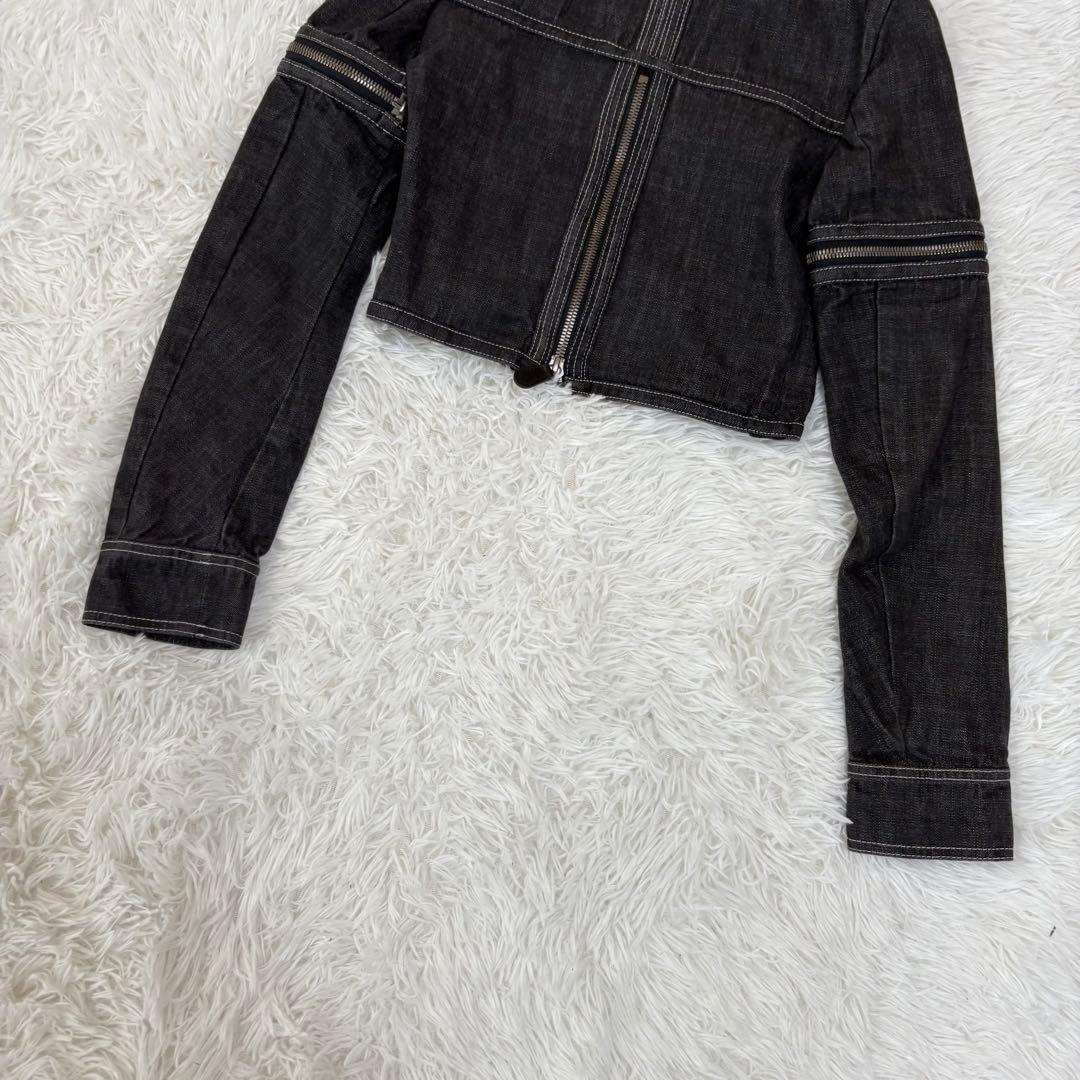 ボッテガヴェネタ クロップド デニムジャケット ブラック コットン 4way