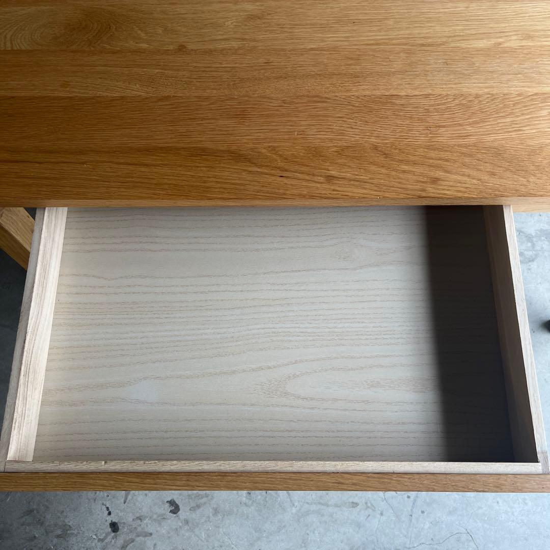 美品★無印 無垢材デスク（引出付）・オーク材