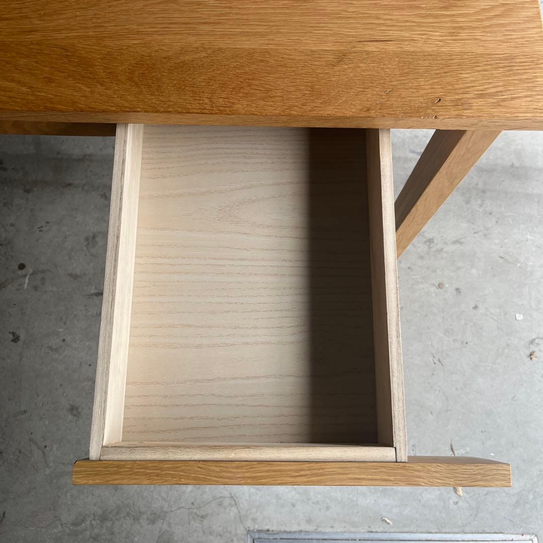 美品★無印 無垢材デスク（引出付）・オーク材