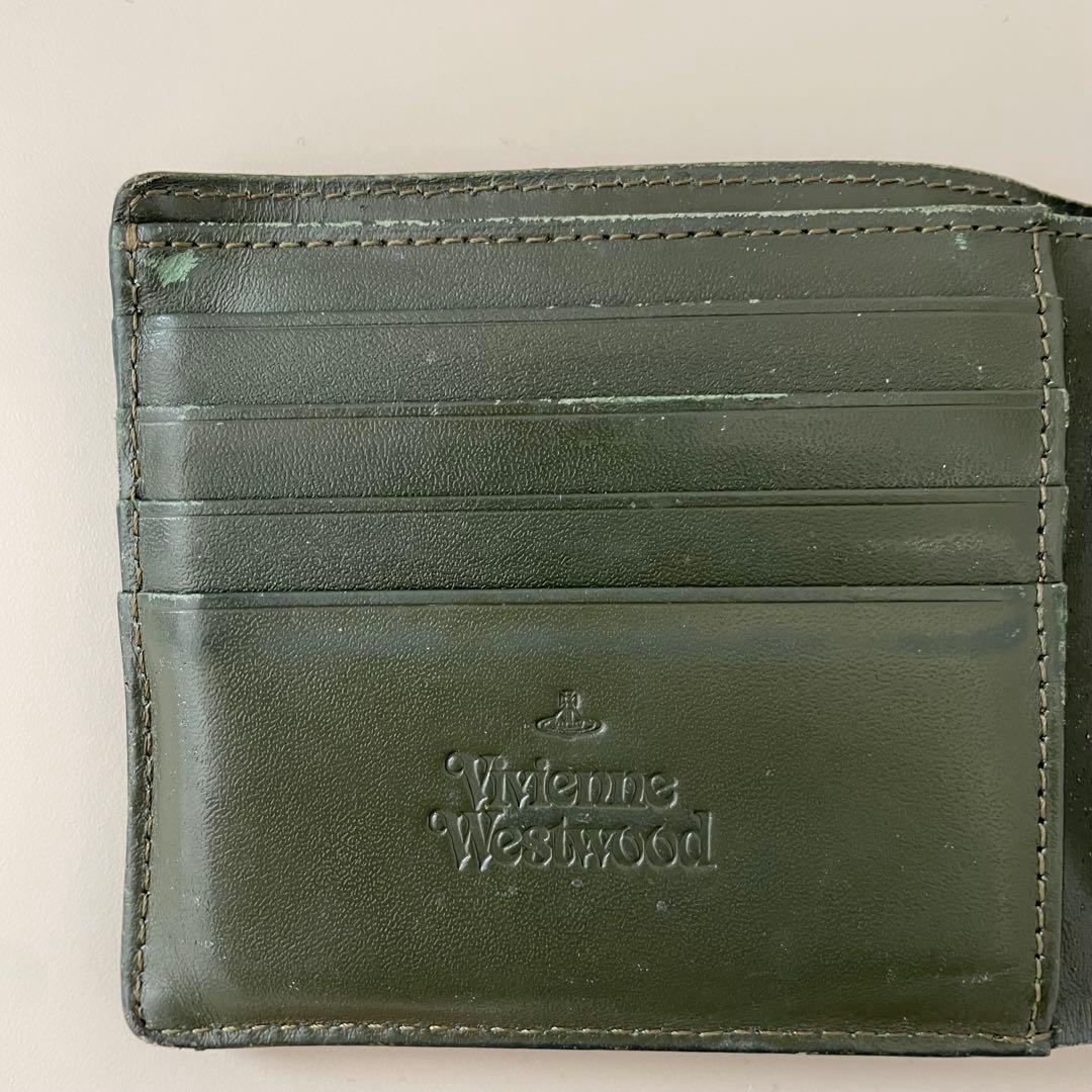 j*w様 vivienne westwood ダークグリーン レザー 二つ折り財