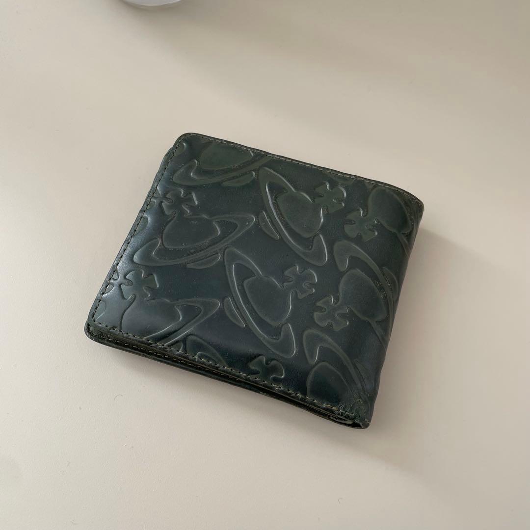 j*w様 vivienne westwood ダークグリーン レザー 二つ折り財