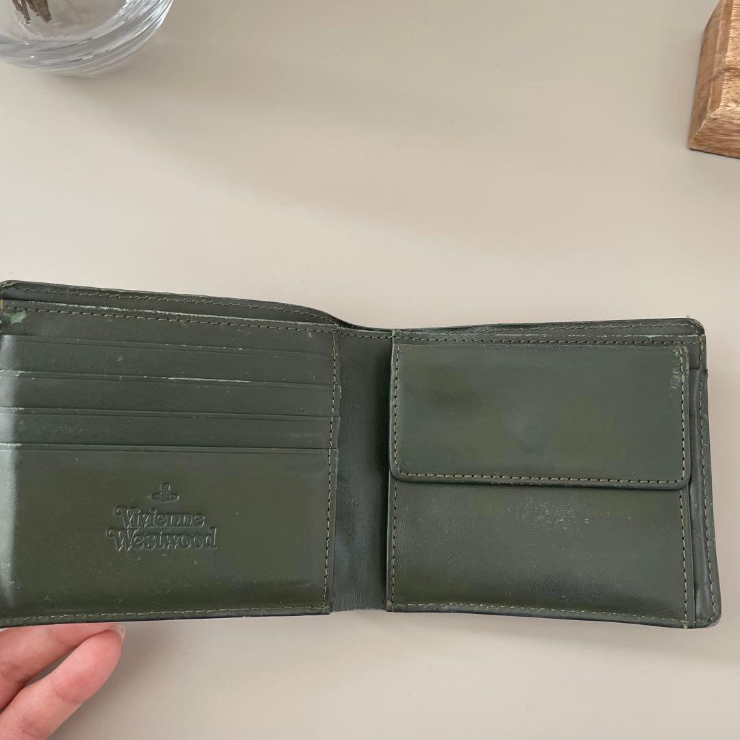 j*w様 vivienne westwood ダークグリーン レザー 二つ折り財