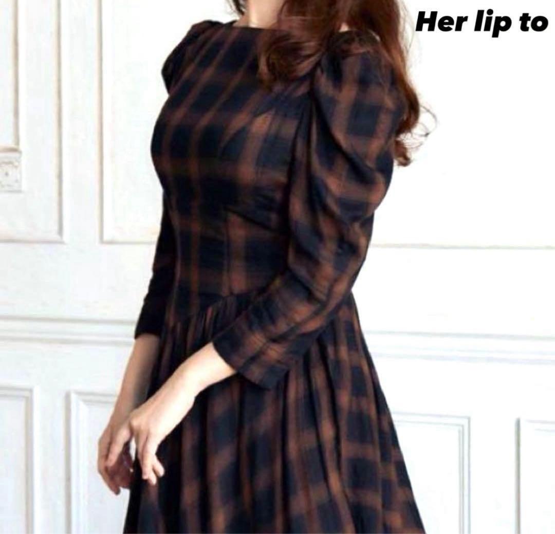 ワンピース Her lip to Roanne Over Check Dress