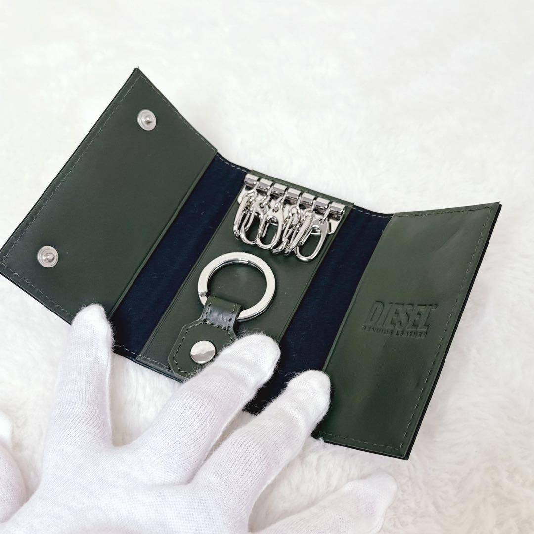 【DIESEL】ディーゼル レザー キーケース ブラック 6連 牛革 Dロゴ 箱