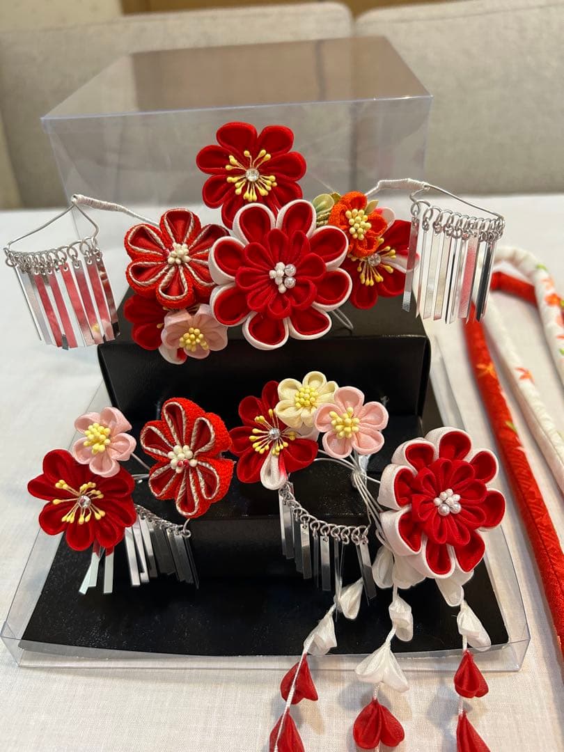 七五三用赤白装飾品セット