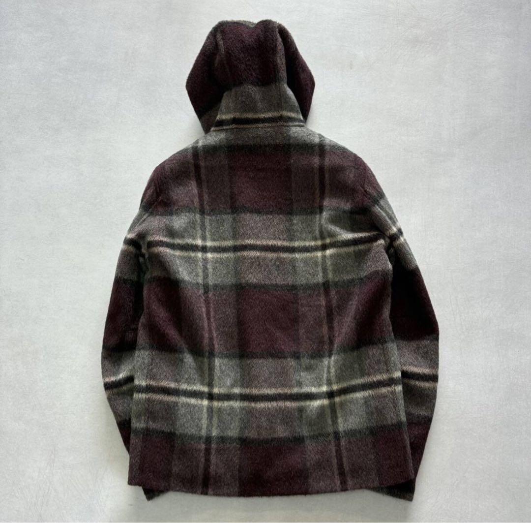 ☆ Herno チェック柄 シャギーニット 中綿 ジャケット 48 アウター