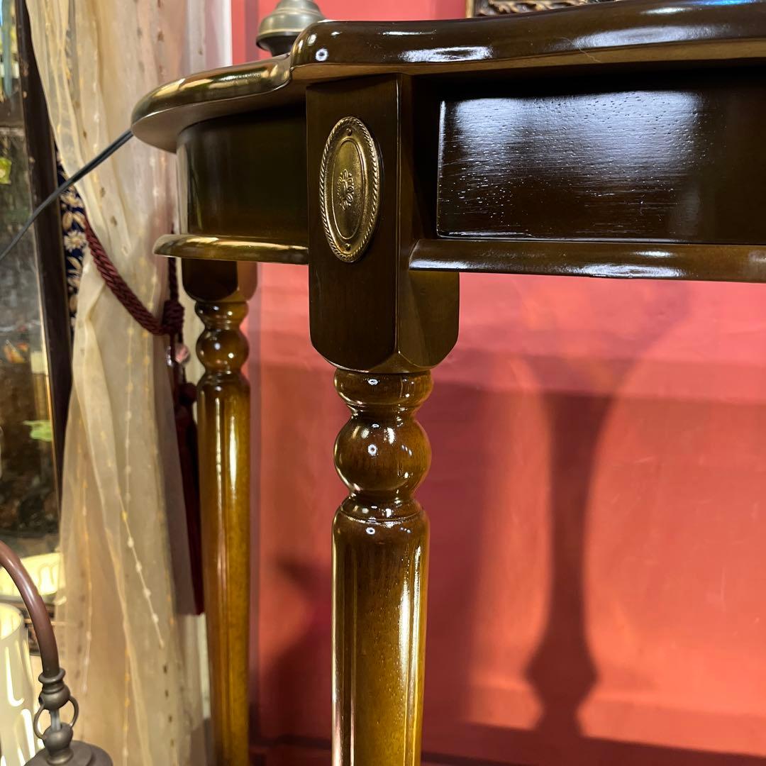 りおりおアンティークPT ハーフラウンドアクセントコンソールキャビネット