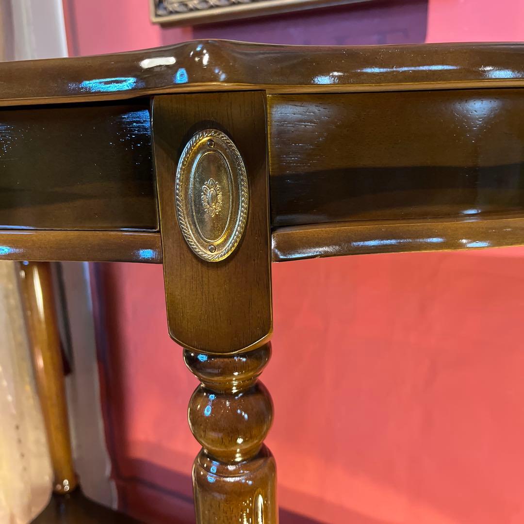 りおりおアンティークPT ハーフラウンドアクセントコンソールキャビネット