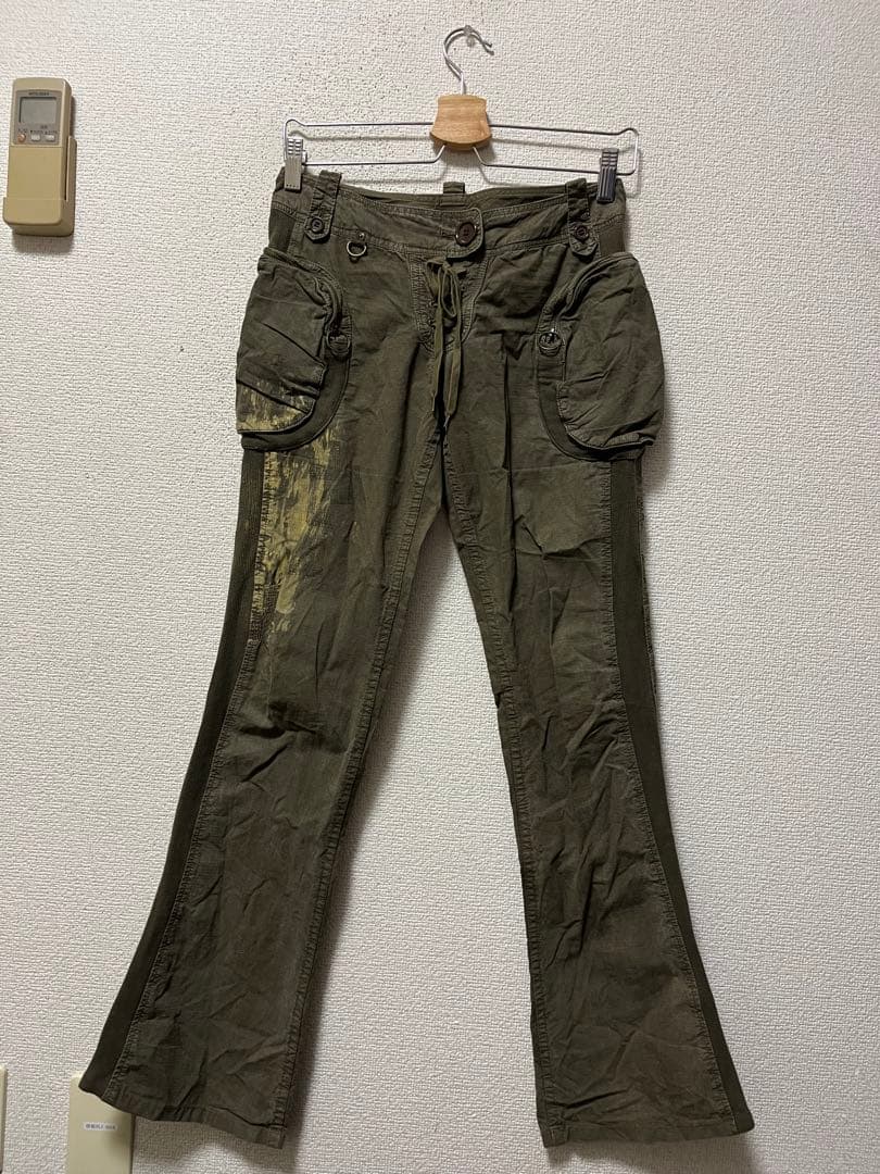 00s　シェアースピリット　A-9ガスマスクカーゴパンツ　/36　カーキ　y2k