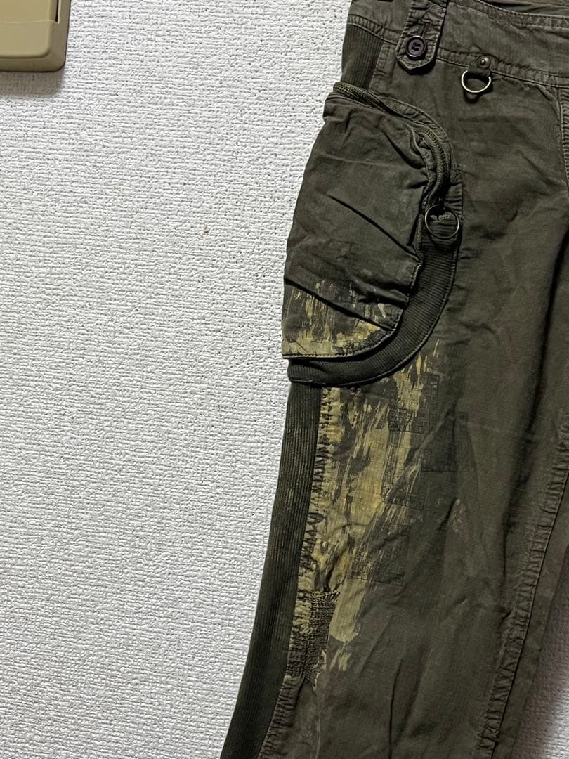 00s　シェアースピリット　A-9ガスマスクカーゴパンツ　/36　カーキ　y2k