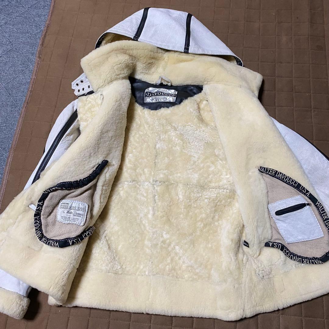 【90s】DAVOUCCI フード付き ムートン B-3