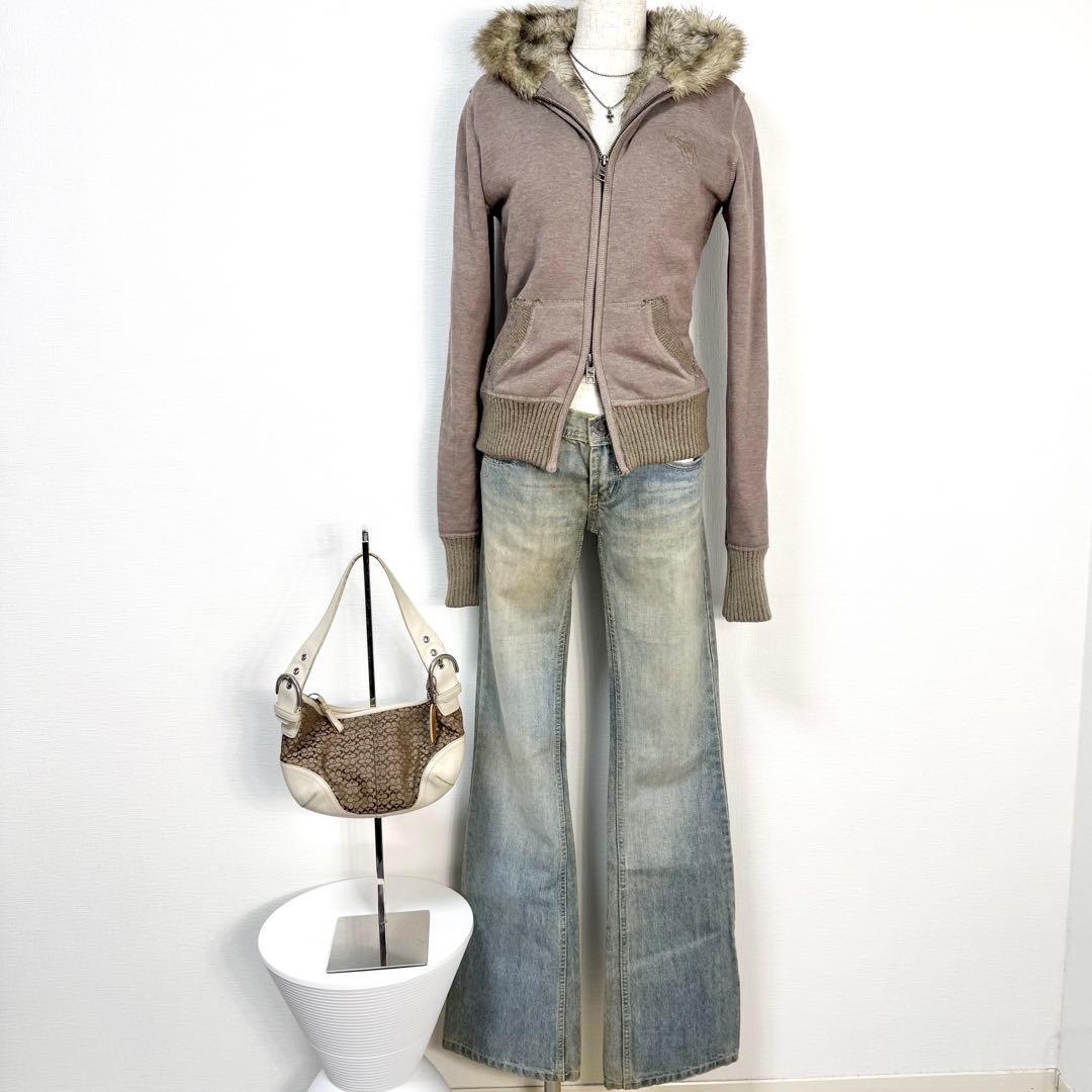 y2k❤️ 00s Abercrombie & Fitch ファー ジップパーカー